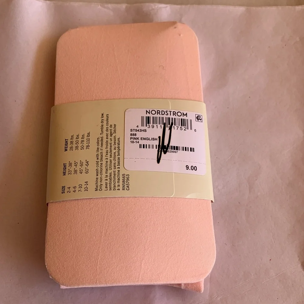 NWT Tucker & Tate Microfiber Tights in Pink Size Large (7-10)